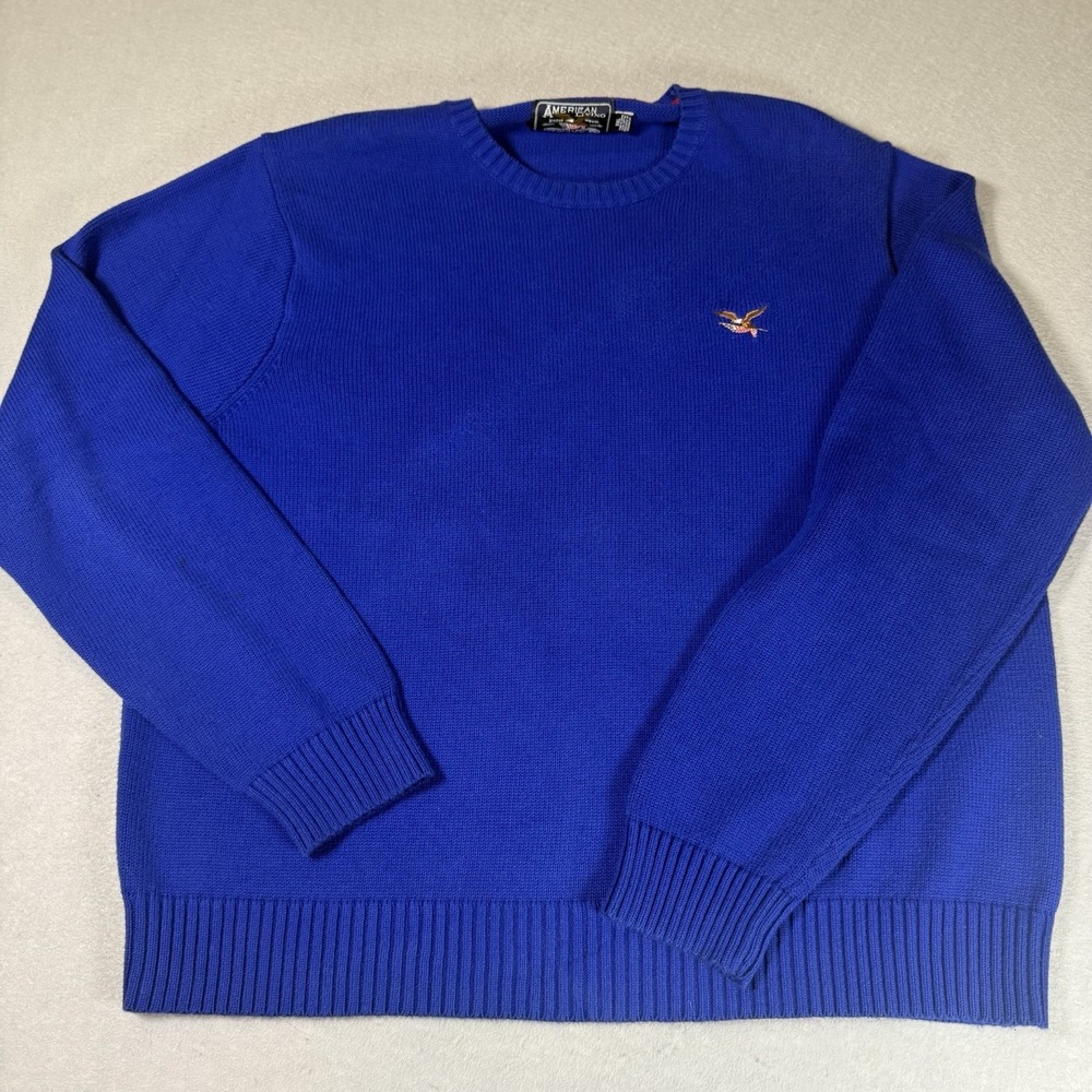 American Living Sweater Men's XXL Blue USA Flag Bald Eagle Patriotic Preppy